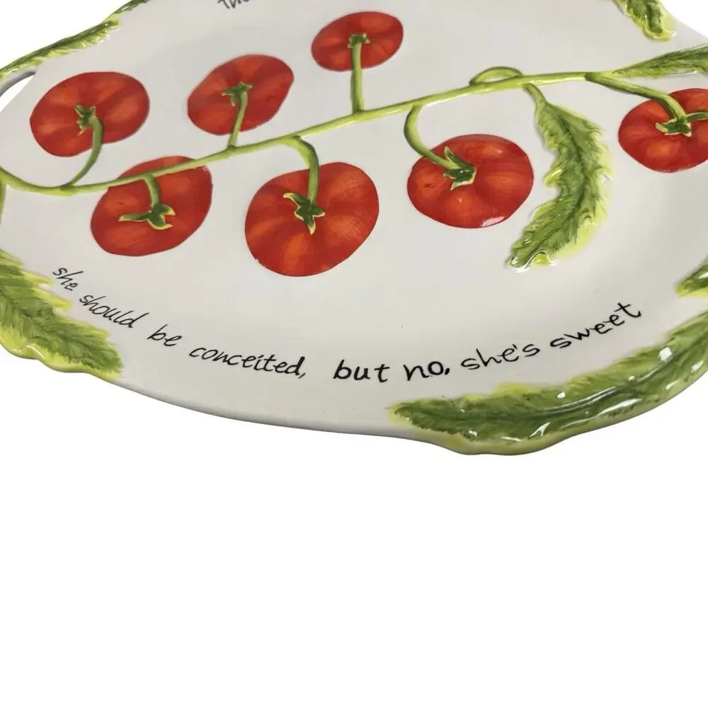 Vintage Certified International Judy Phipps Tomato Oval Platter 20 in X 3 in